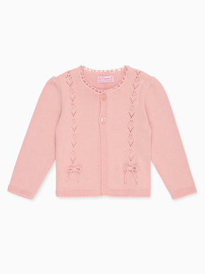 Dusty Pink Arcona Cotton Baby Cardigan