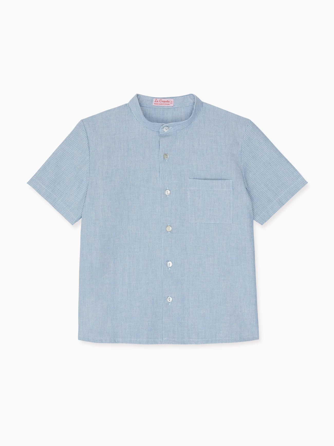 Blue Stripe Arcos Linen Mix Boy Shirt