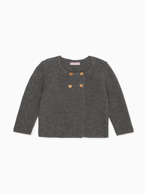 Grey Melange Arias Merino Baby Cardigan