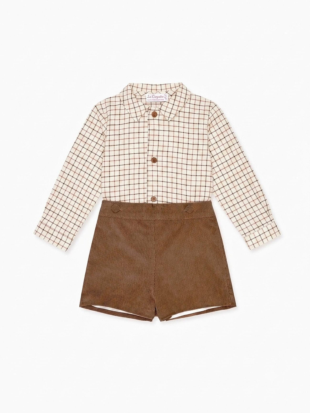 Caramel Check Arlo Baby Boy Set
