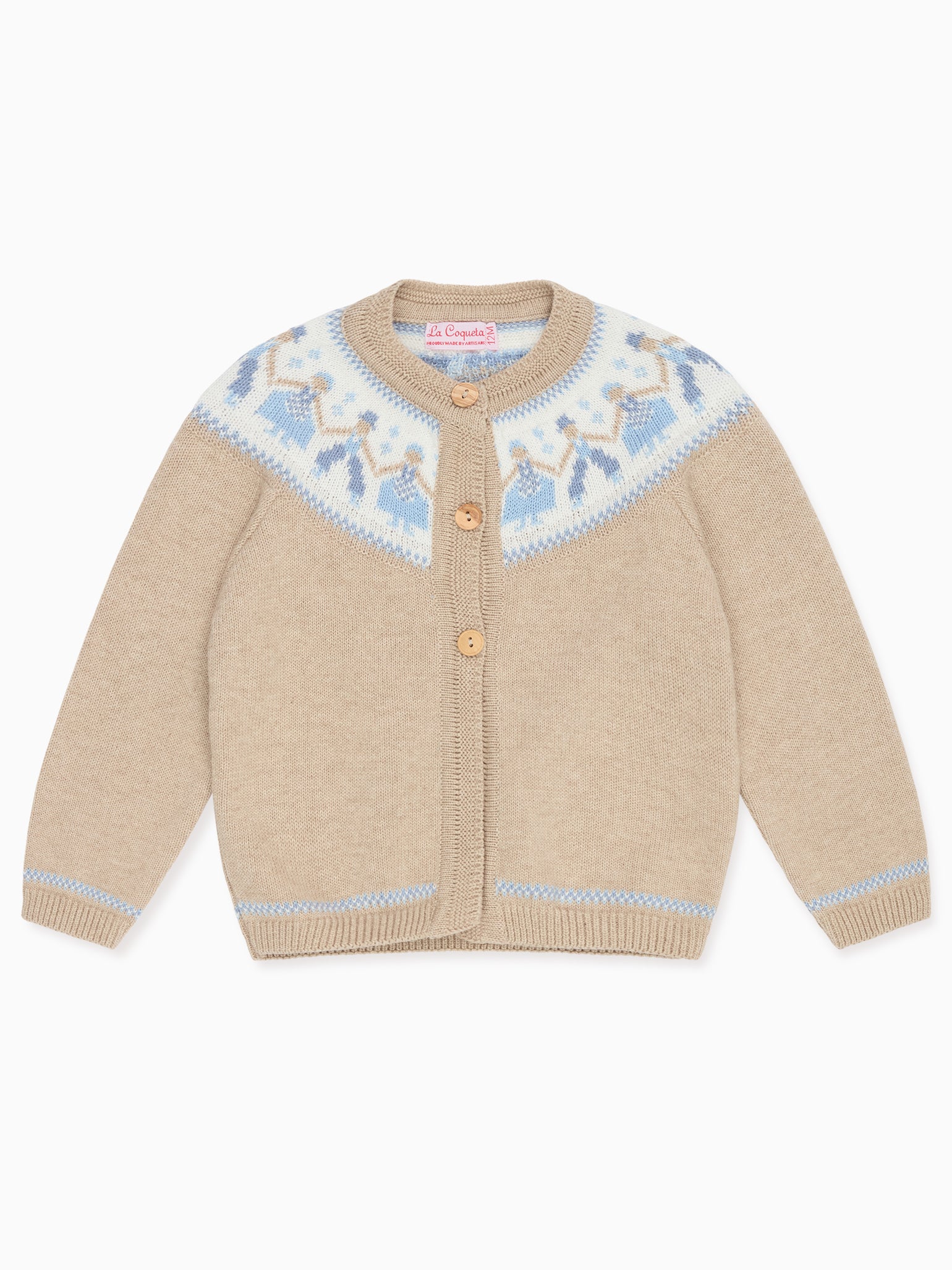 Camel Melange Leandra Cashmere Baby Cardigan | La Coqueta Kids UK