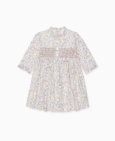 Pink Floral Azulina Girl Smock Dress