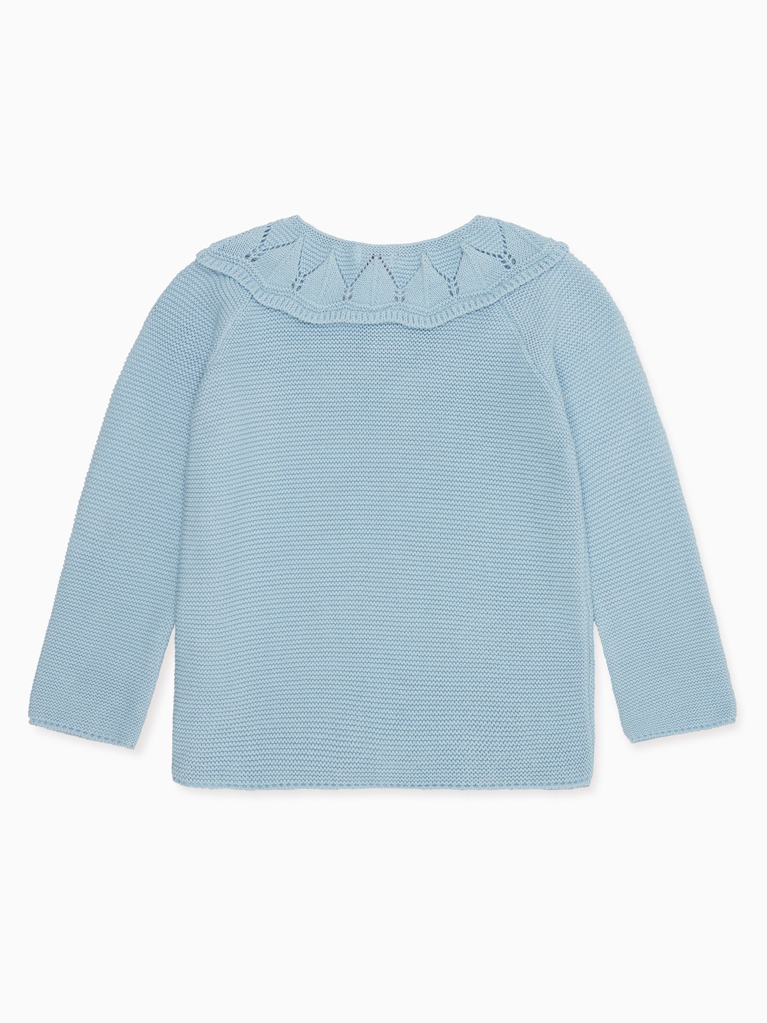 Dusty Blue Baena Girl Cotton Cardigan La Coqueta Kids