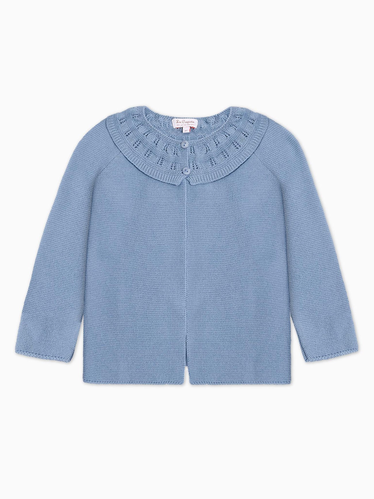 Dusty Blue Baena Merino Girl Cardigan