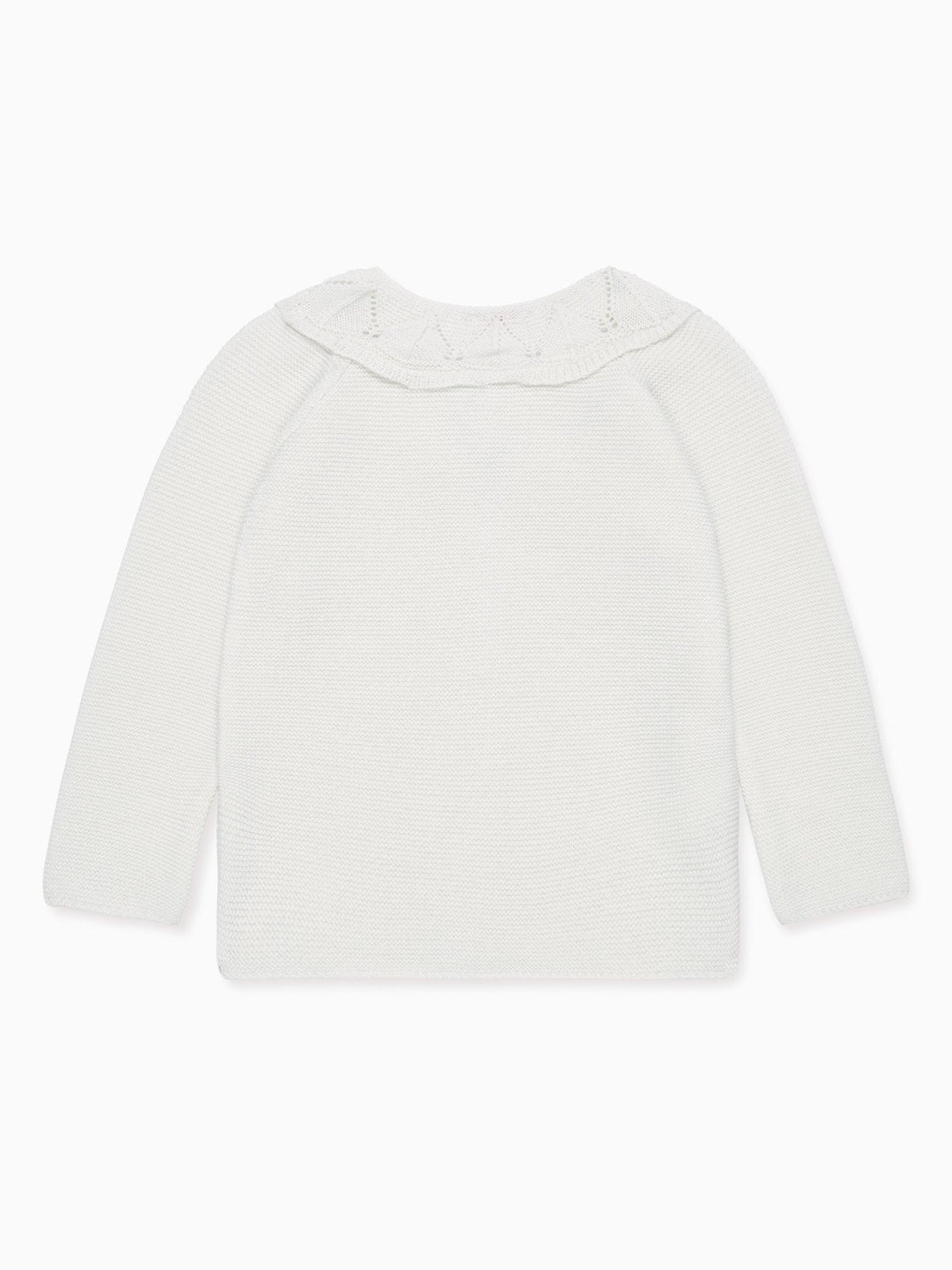 Ivory Baena Merino Girl Cardigan