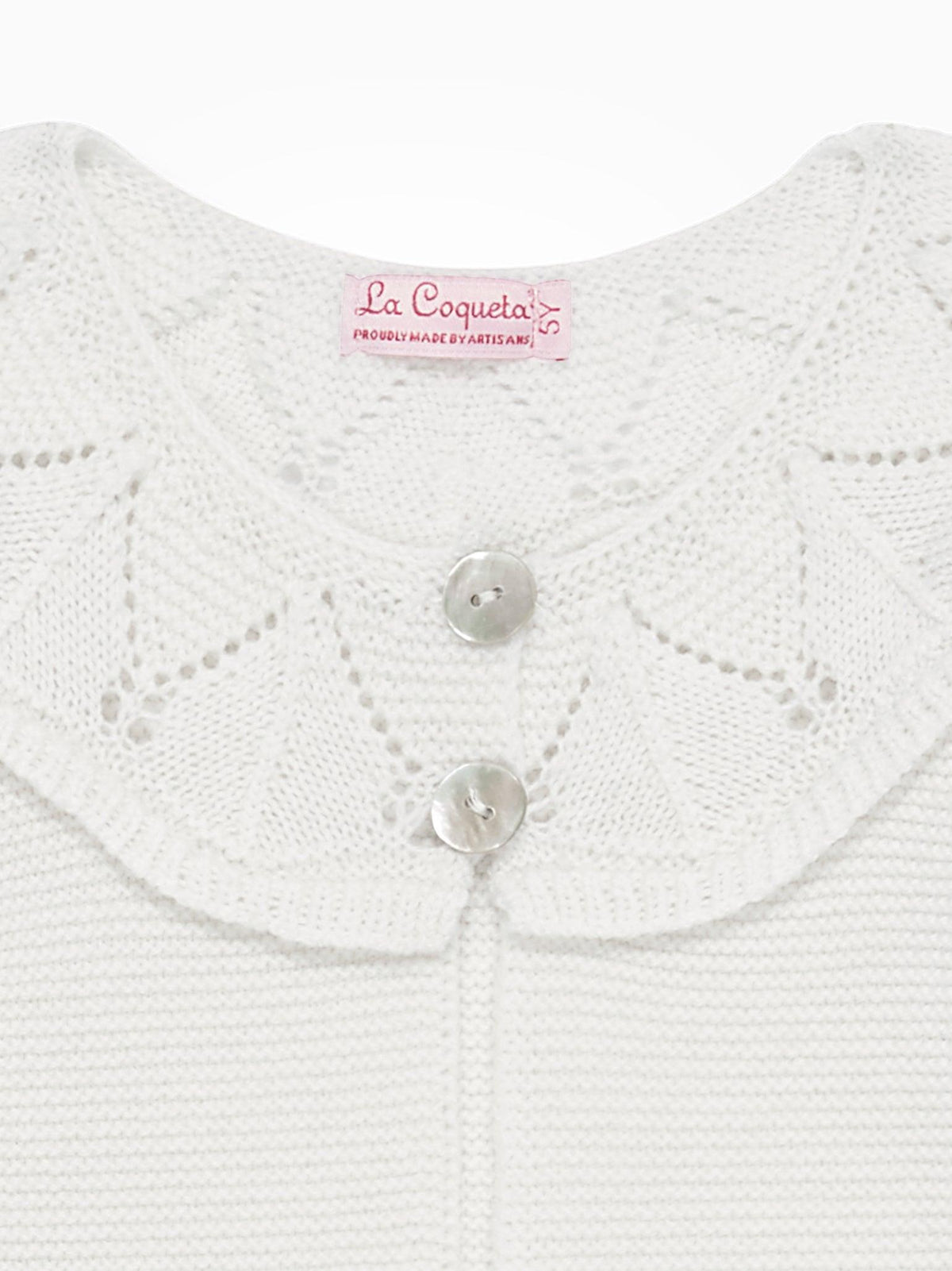Ivory Baena Merino Girl Cardigan