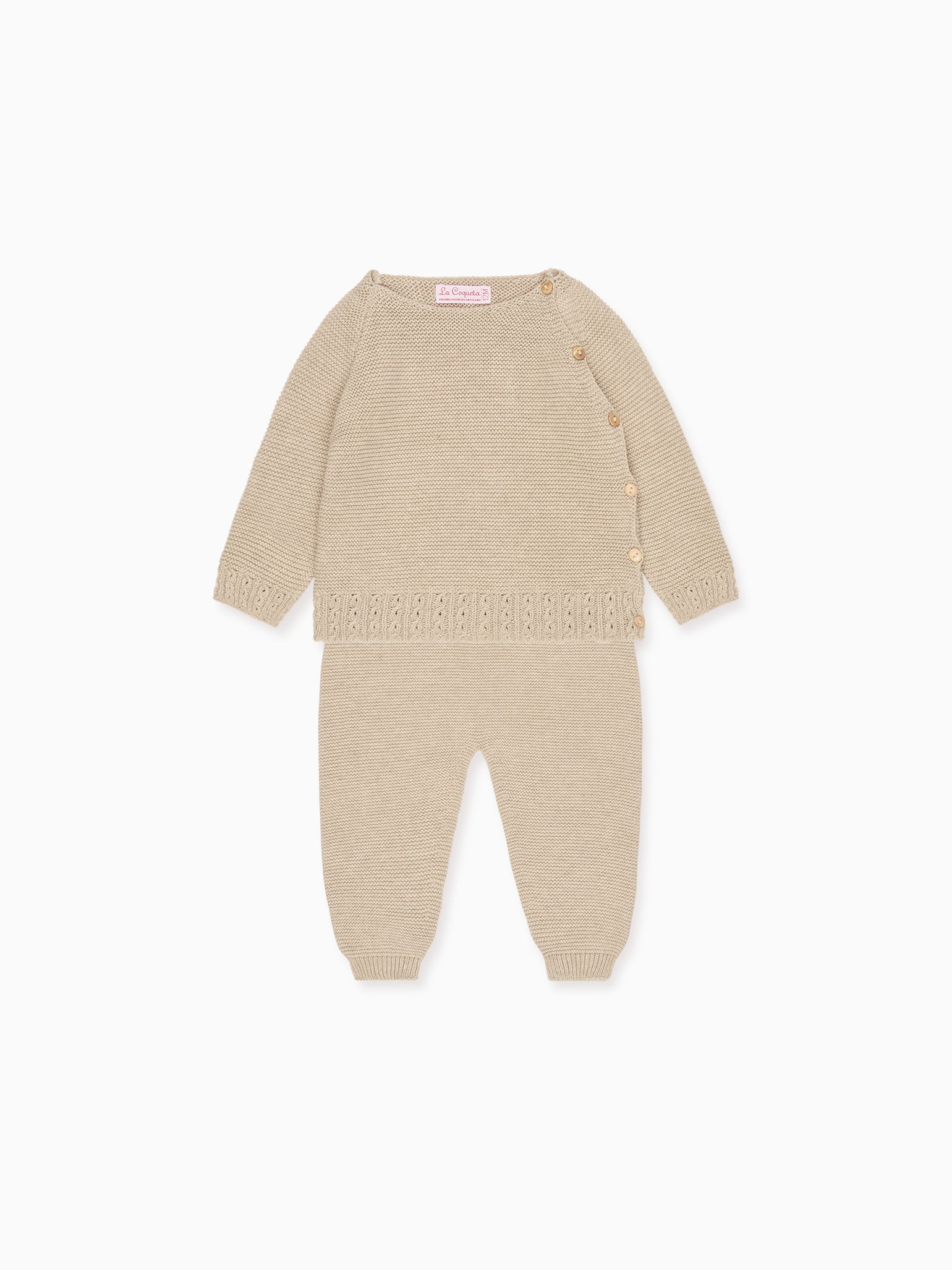 Taupe Bailey Cotton Baby Knitted Set