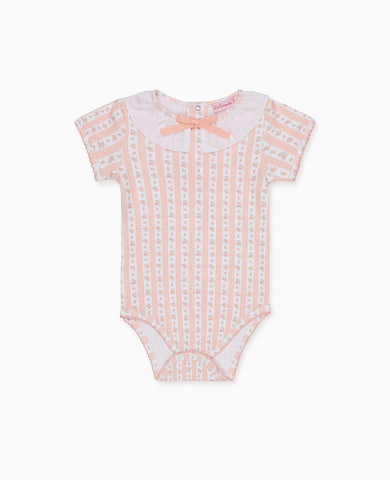 Pink Floral Stripe Belle Baby Body Vest