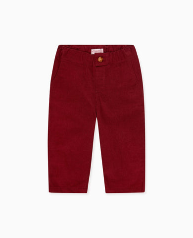 Burgundy Benito Corduroy Baby Trousers