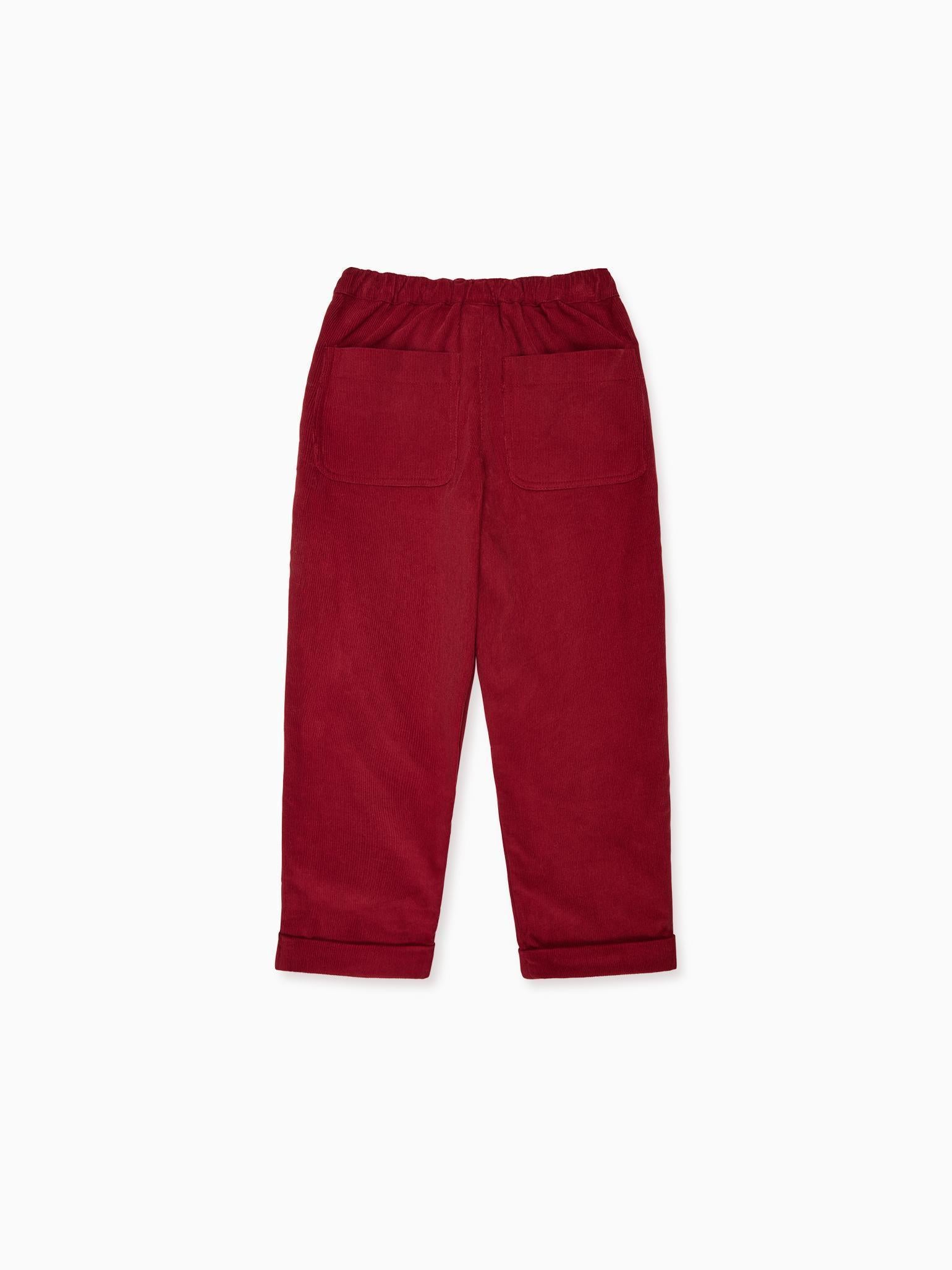 Burgundy Benito Corduroy Boy Trousers