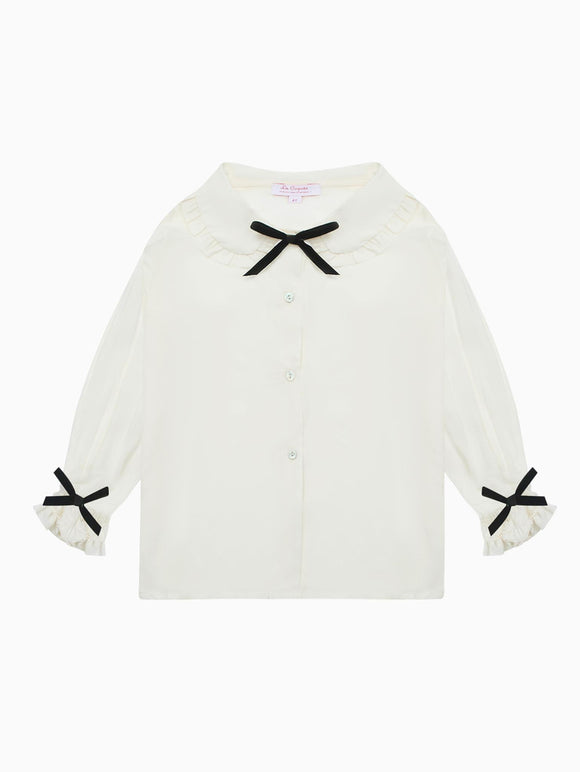 Ivory Betty Long Sleeve Girl Shirt