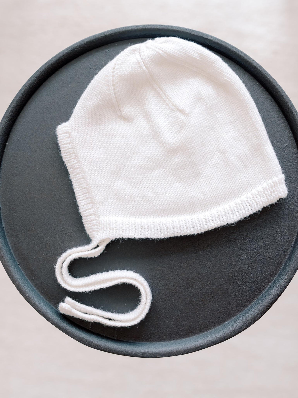 Ivory Bigal Merino Baby Knitted Bonnet