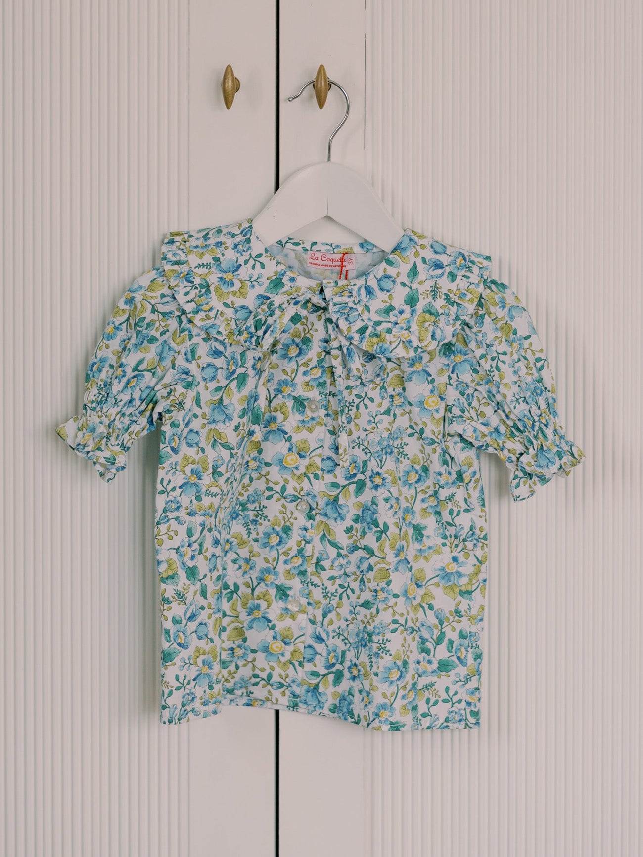 Blue Floral Vanda Cotton Baby Girl Shirt