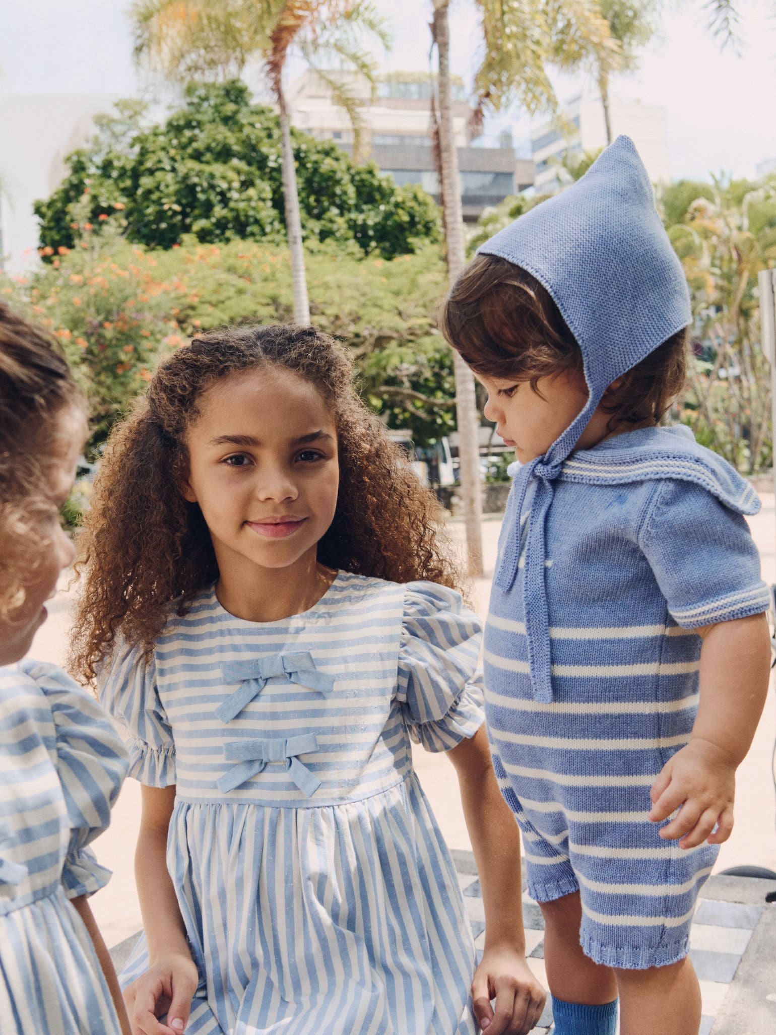 Blue Adrin Cotton Baby Knitted Playsuit