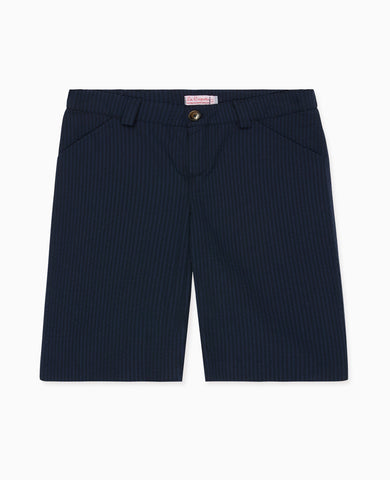 Navy Seersucker Bocusi Boy Chino Shorts