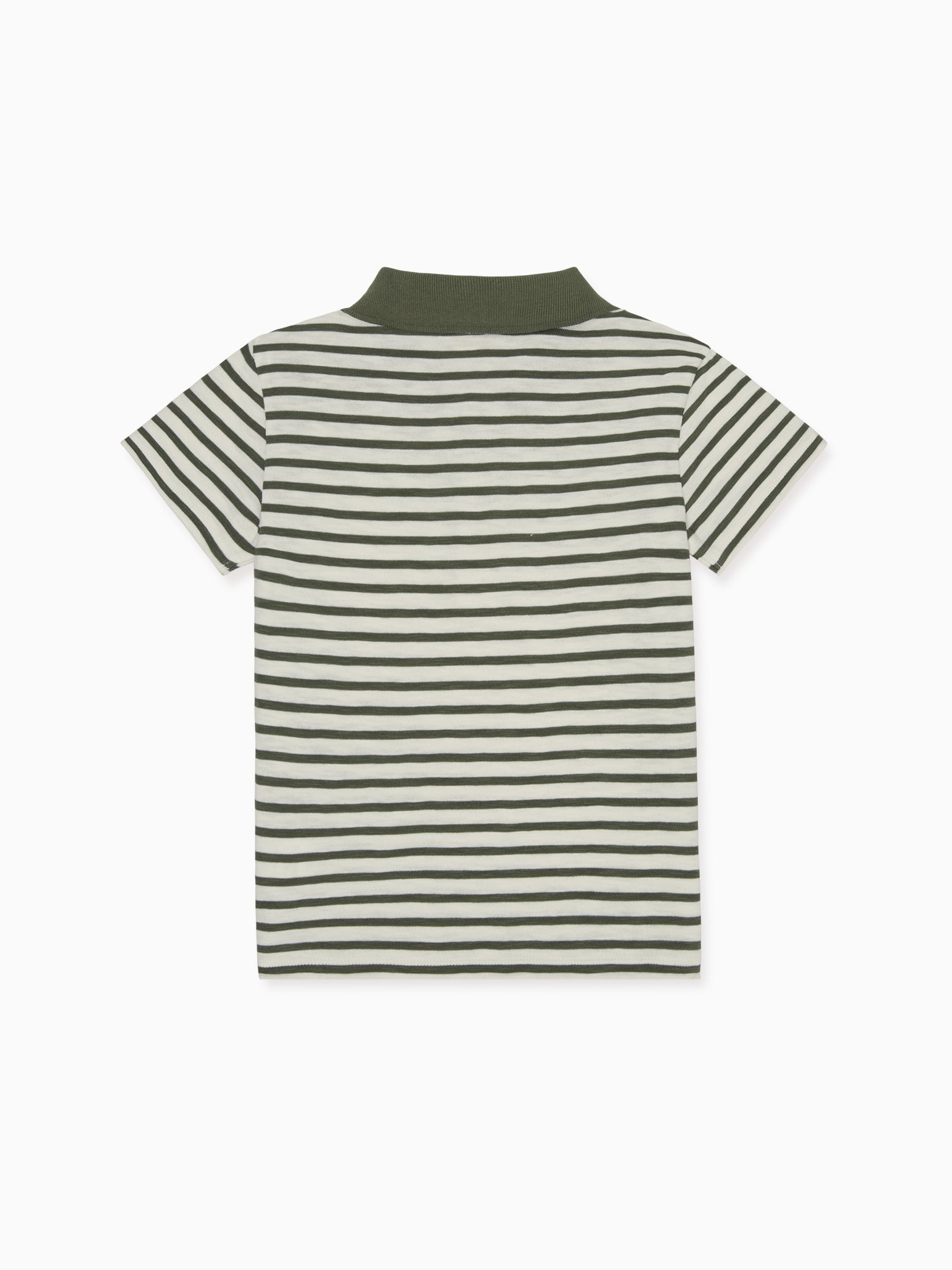 Sage Stripe Brima Boy Cotton Polo Shirt