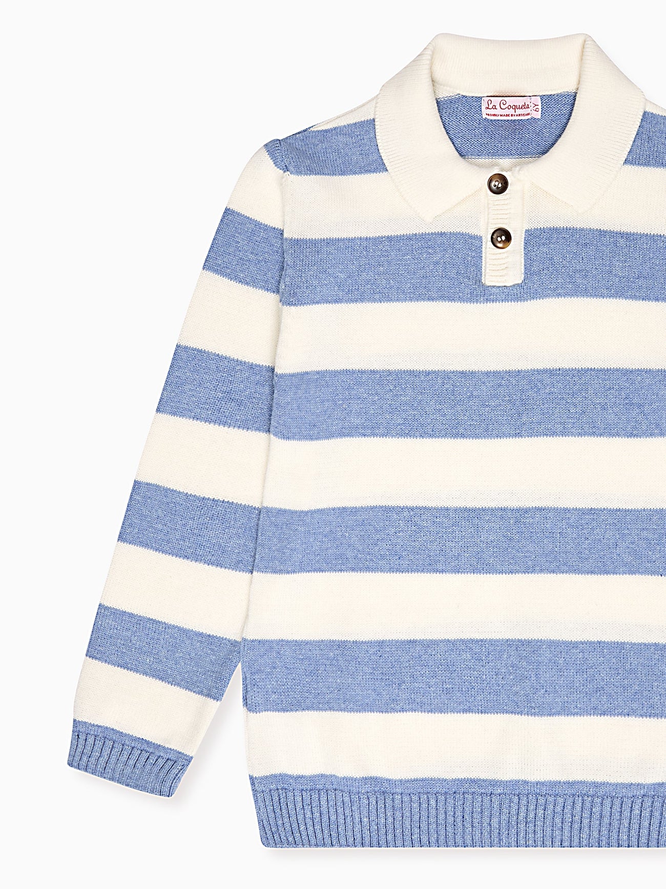 Blue Stripe Brio Cotton Boy Jumper