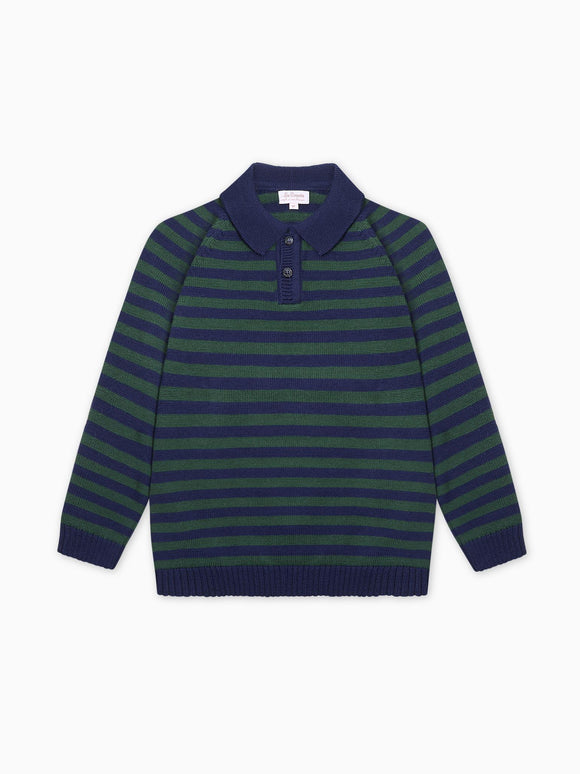 Navy Stripe Brio Merino Boy Jumper