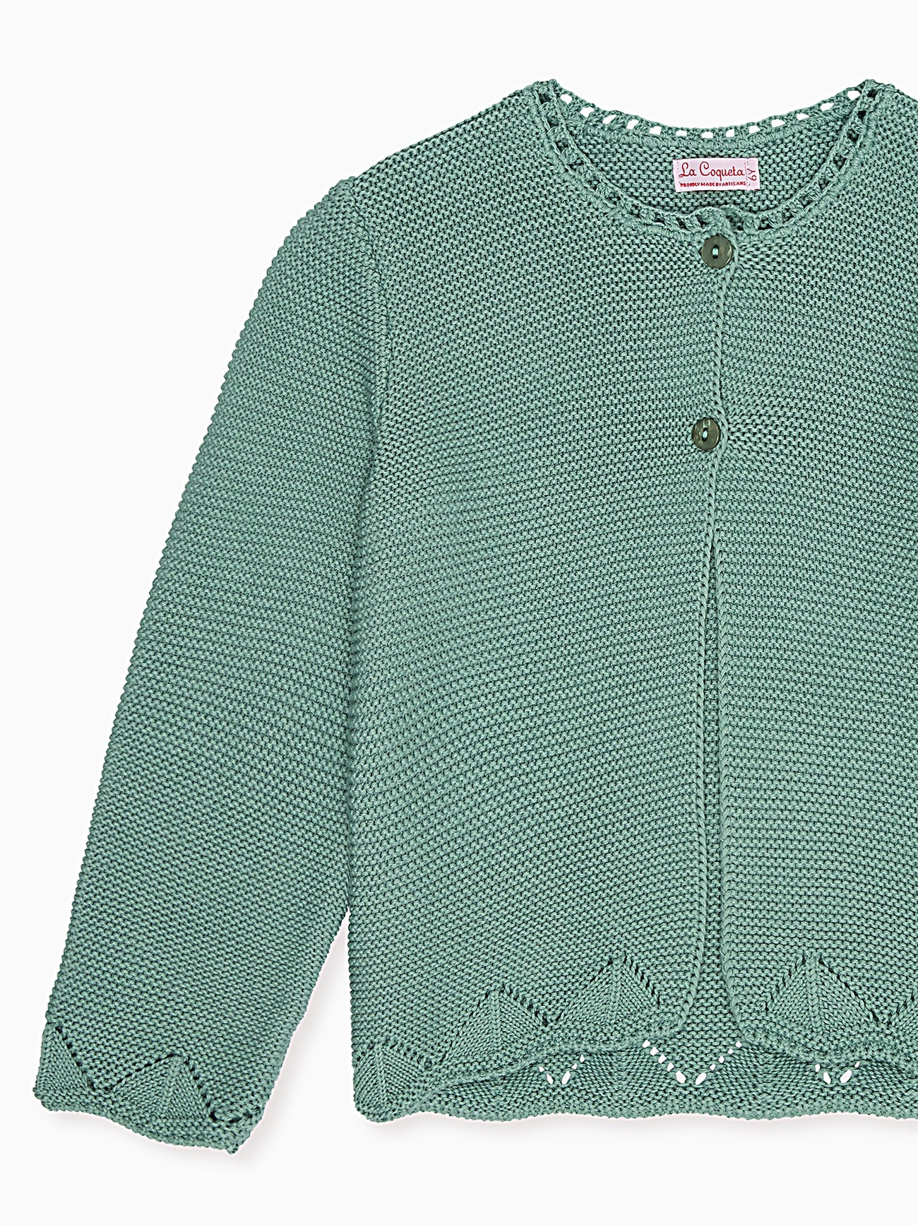 Sage Green Brisa Cotton Girl Cardigan