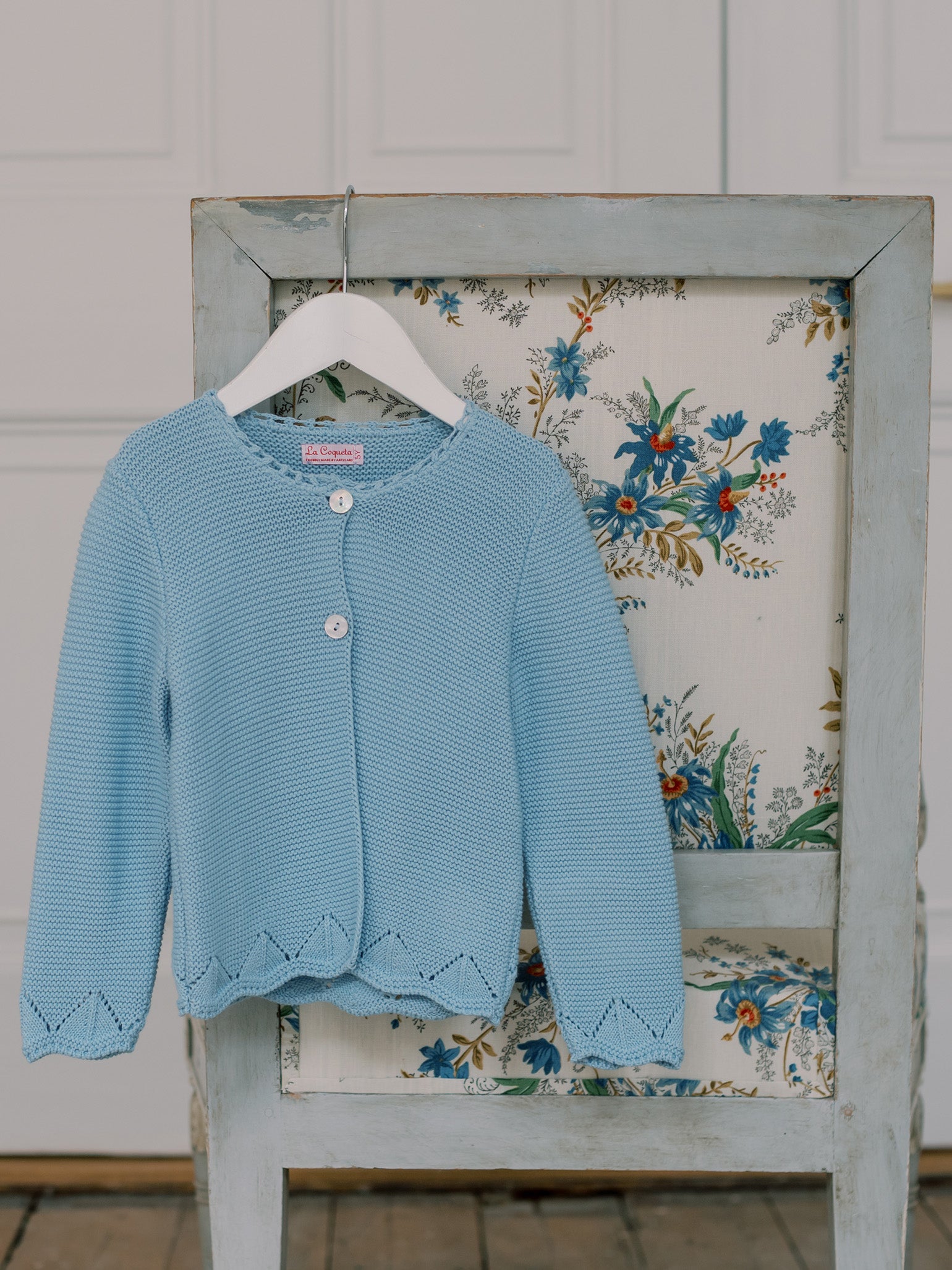 Dusty Blue Brisa Cotton Girl Cardigan