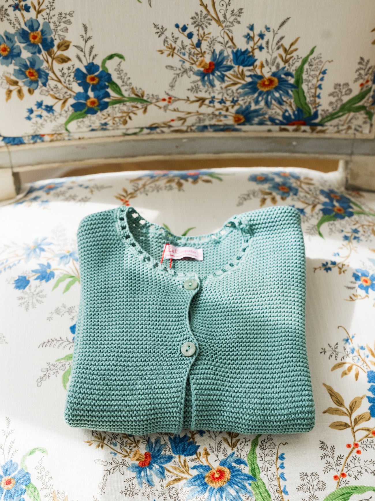 Sage Green Brisa Cotton Girl Cardigan