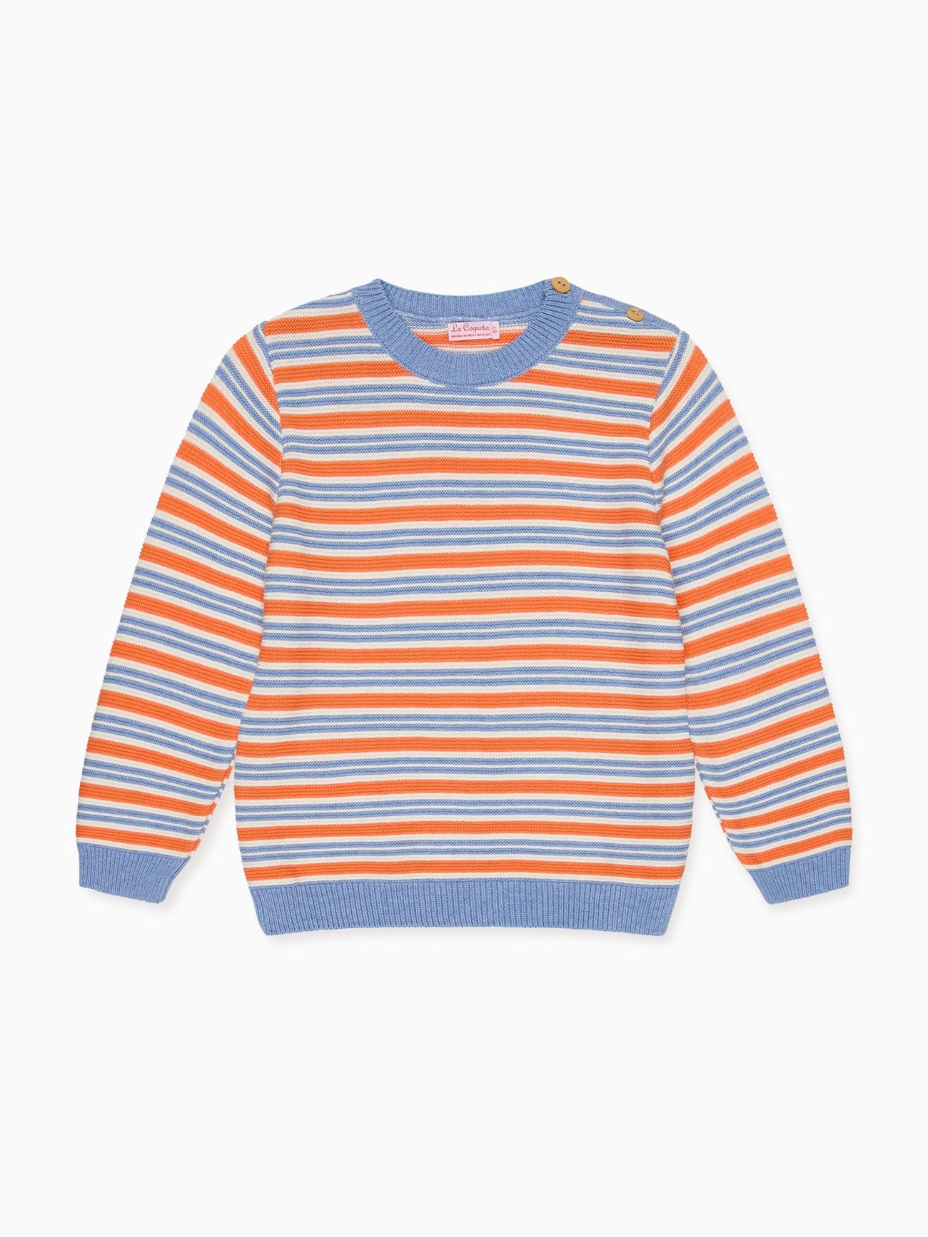 Coral Stripe Bromo Cotton Boy Jumper