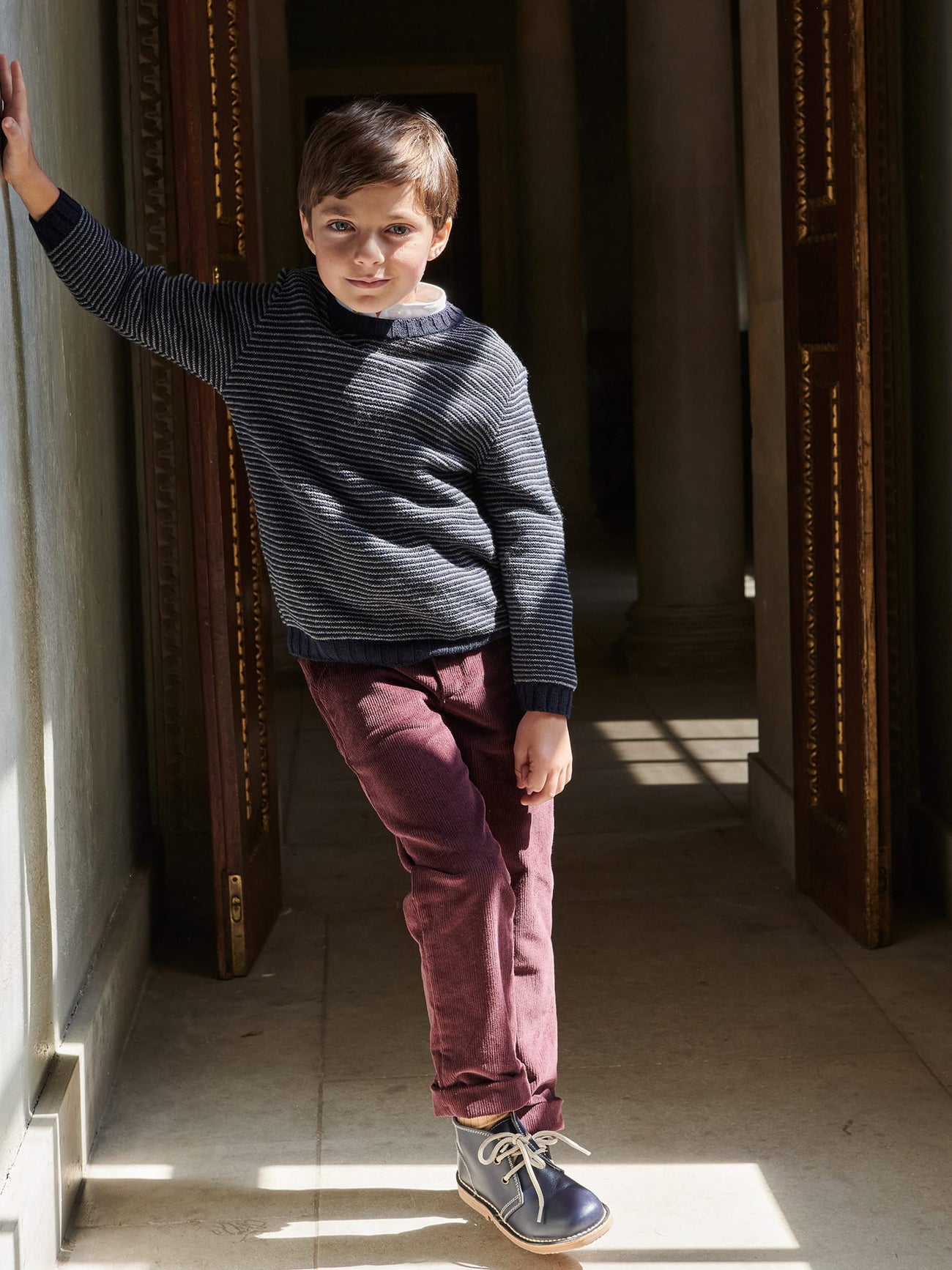 Navy Stripe Bromo Merino Boy Jumper