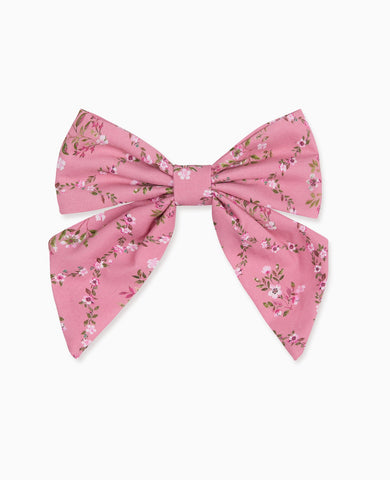 Pink Garland Trellis Girl Large Bow Clip