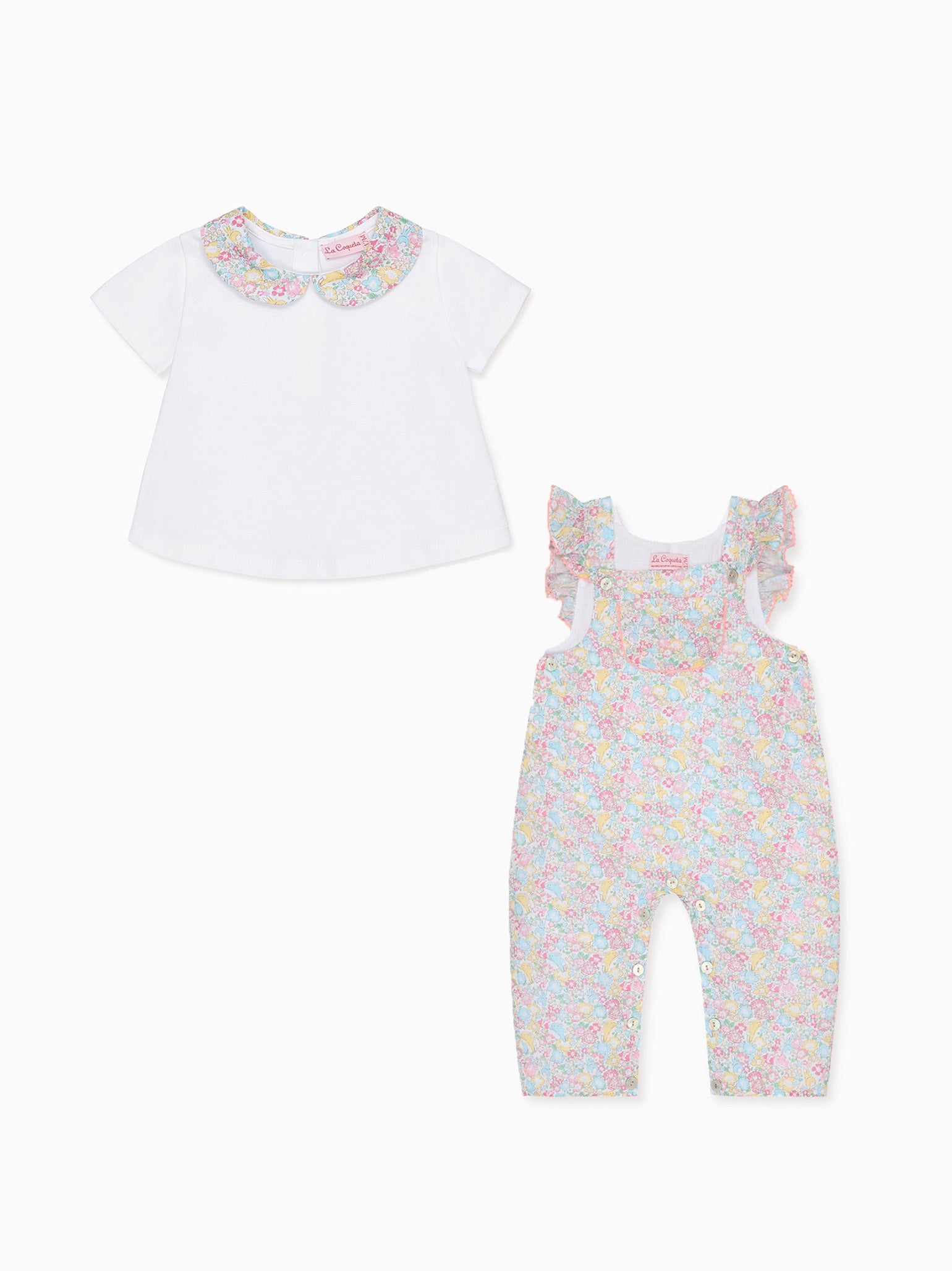 Leo Baby Girl Top & Nova Baby Girl Dungarees Outfit Bundle