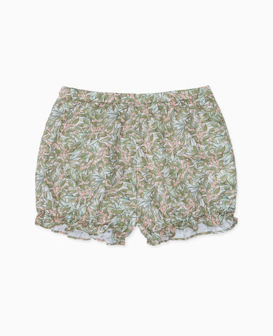 Green Floral Cala Cotton Baby Girl Bloomers