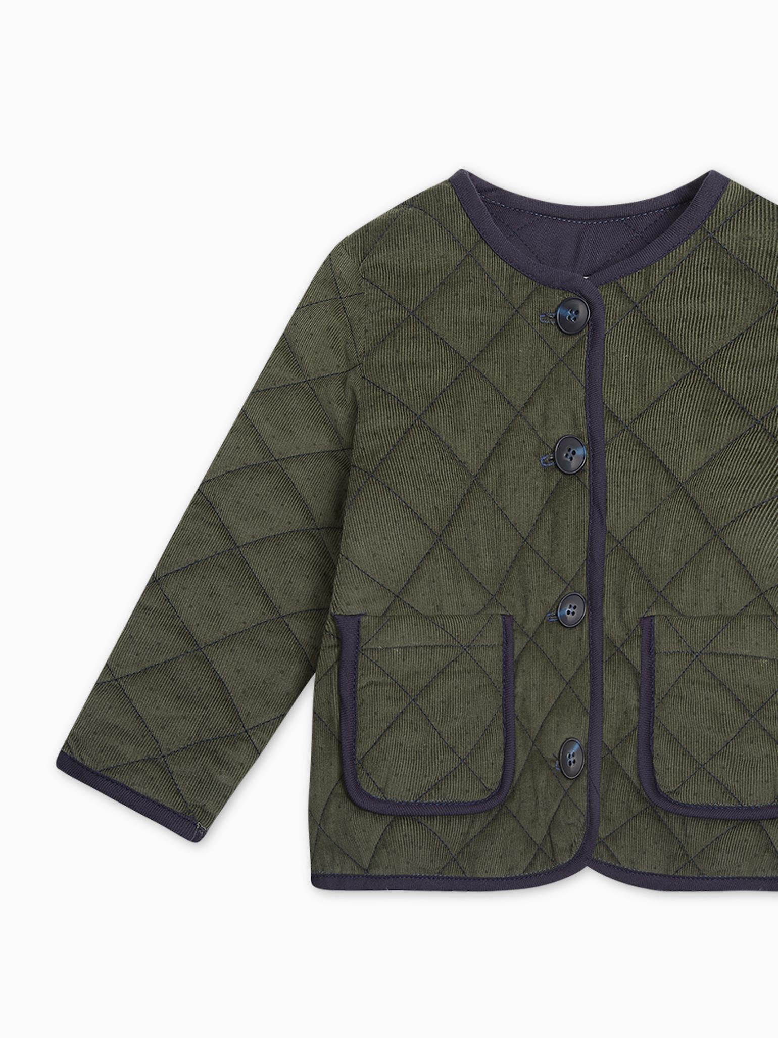 Olive Polka Dot Calida Baby Girl Jacket