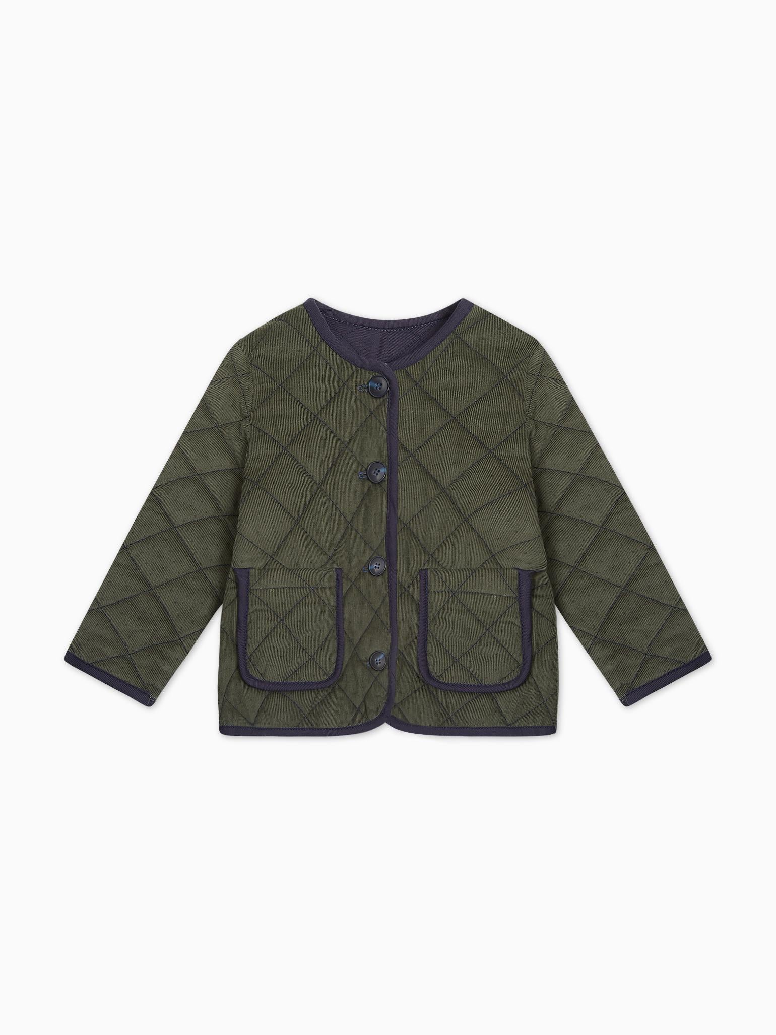 Olive Polka Dot Calida Baby Girl Jacket