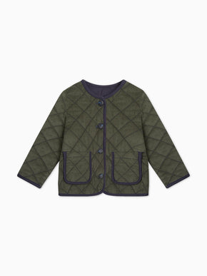 Olive Polka Dot Calida Baby Girl Jacket