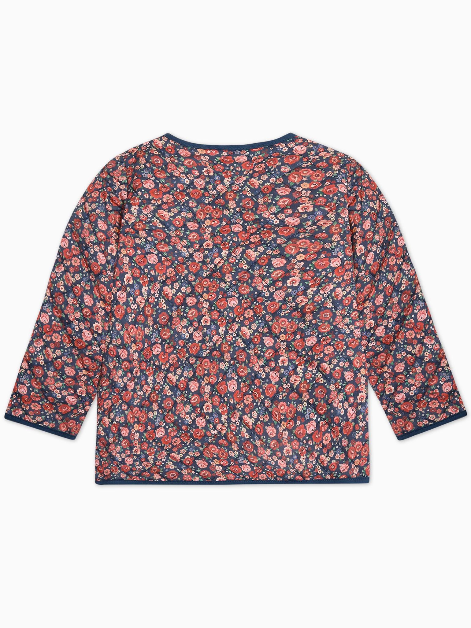 Navy Floral Calida Girl Jacket