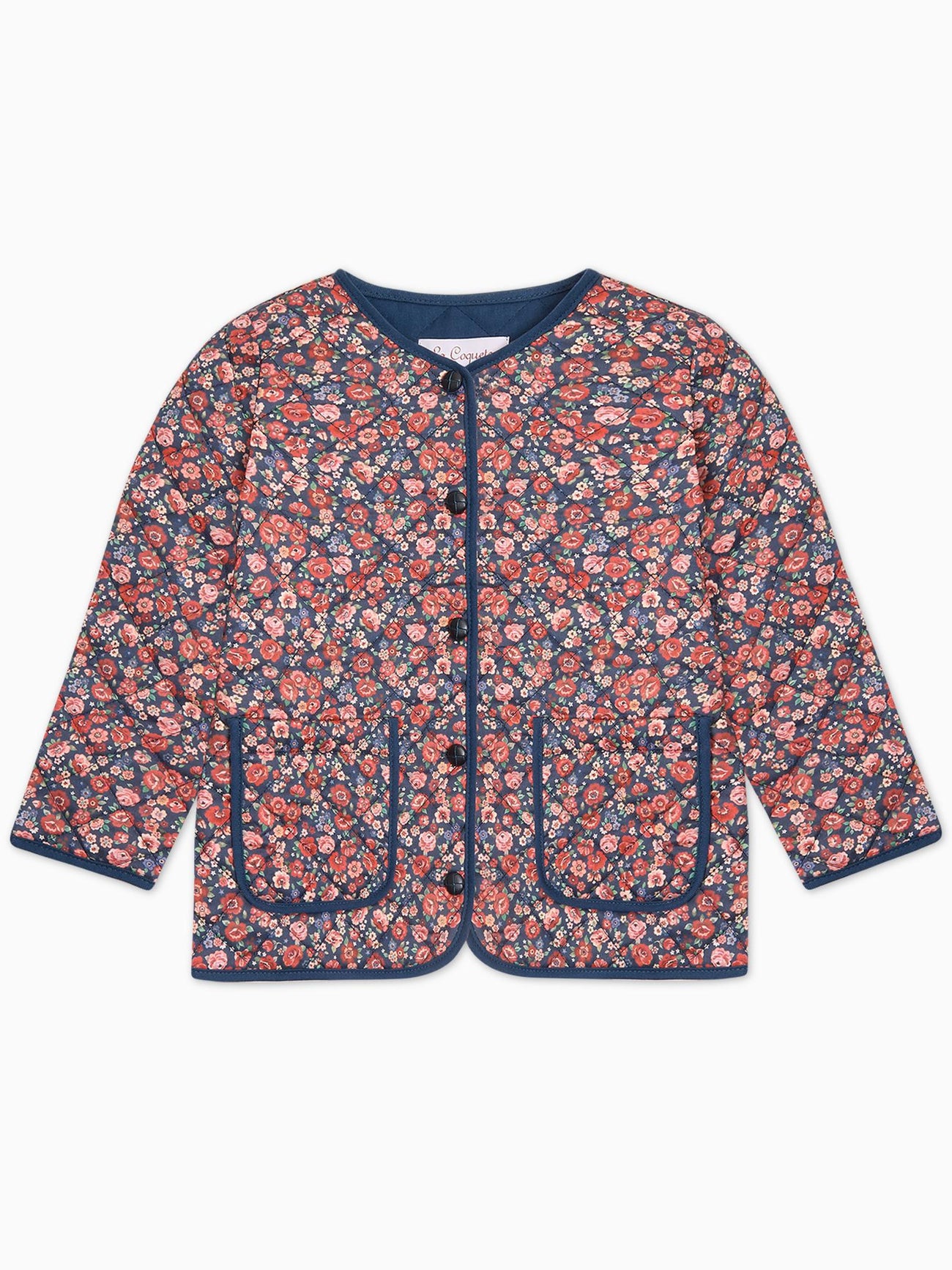 Navy Floral Calida Girl Jacket