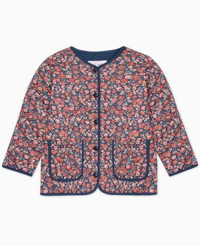 Navy Floral Calida Girl Jacket