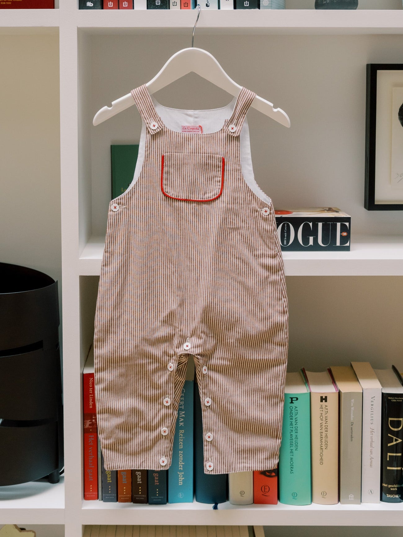 Camel Stripe Coroza Cotton Baby Dungarees