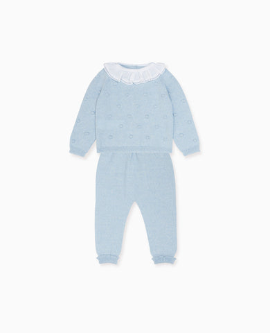 Light Blue Camelia Merino Baby Set