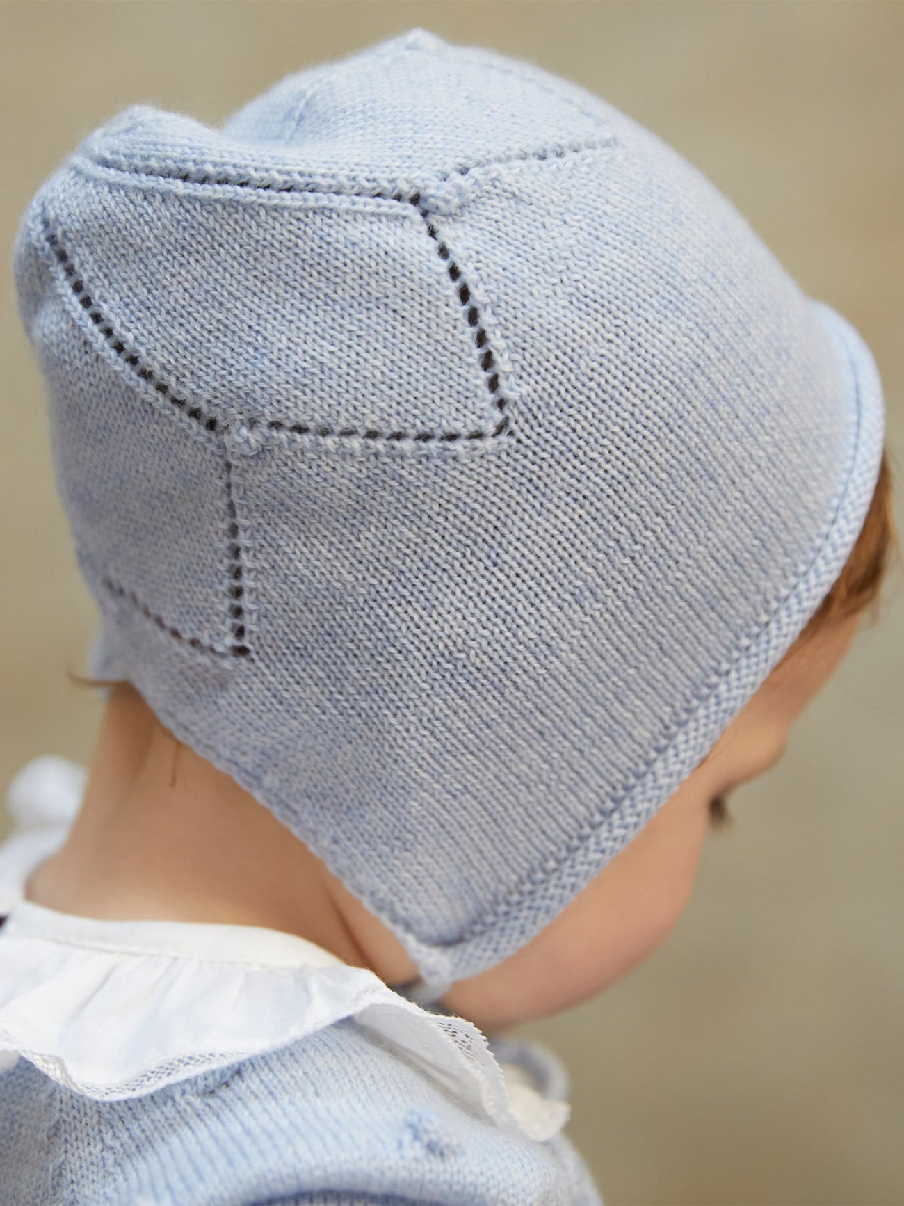 Light Blue Eldara Merino Baby Bonnet