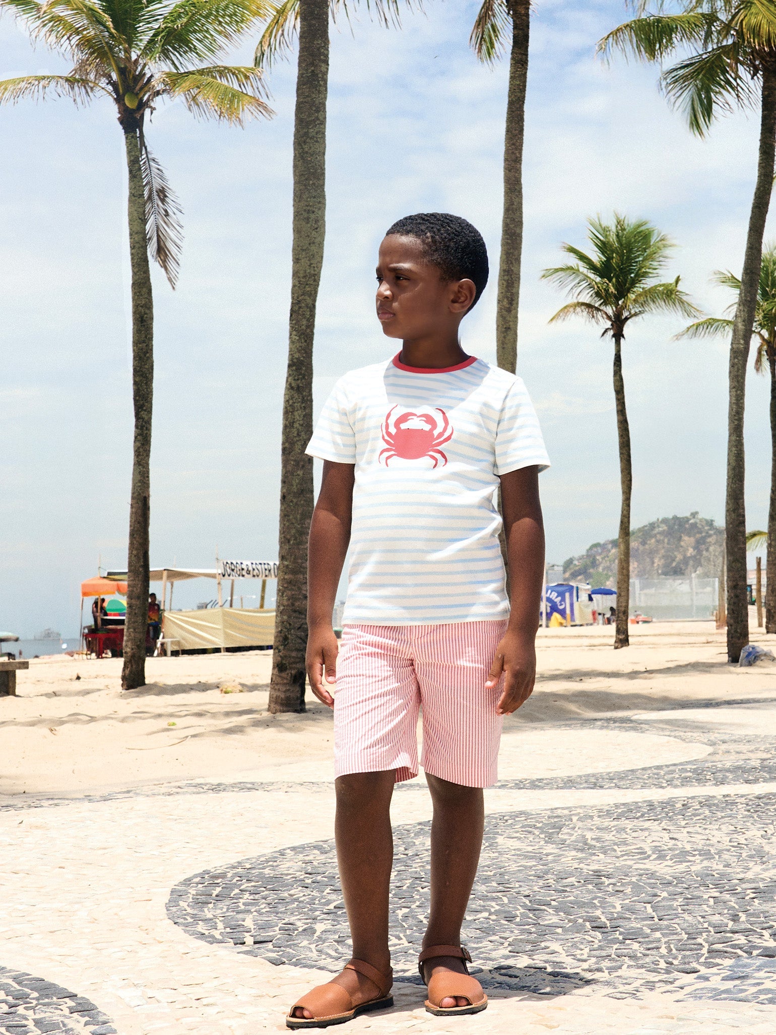 Red Stripe Romo Boy Shorts