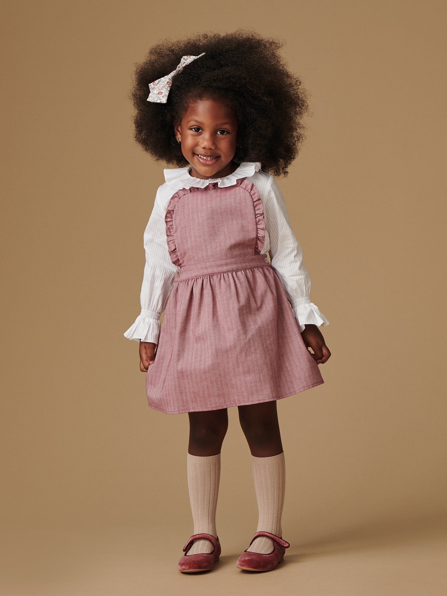 Burgundy Alexa Girl Pinafore Skirt La Coqueta Kids