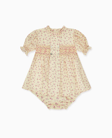 Yellow Floral Carla Baby Girl Hand-Smocked Set