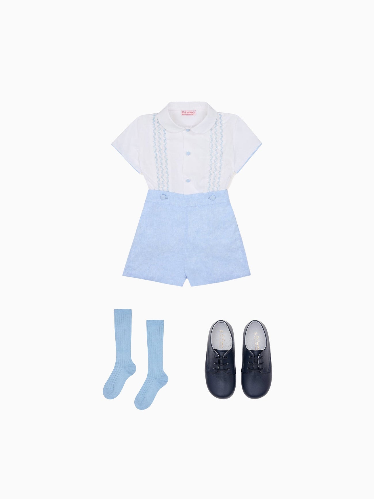 Carlina Baby Boy Set, Knee High Socks & Inglesito Shoes Outfit Bundle