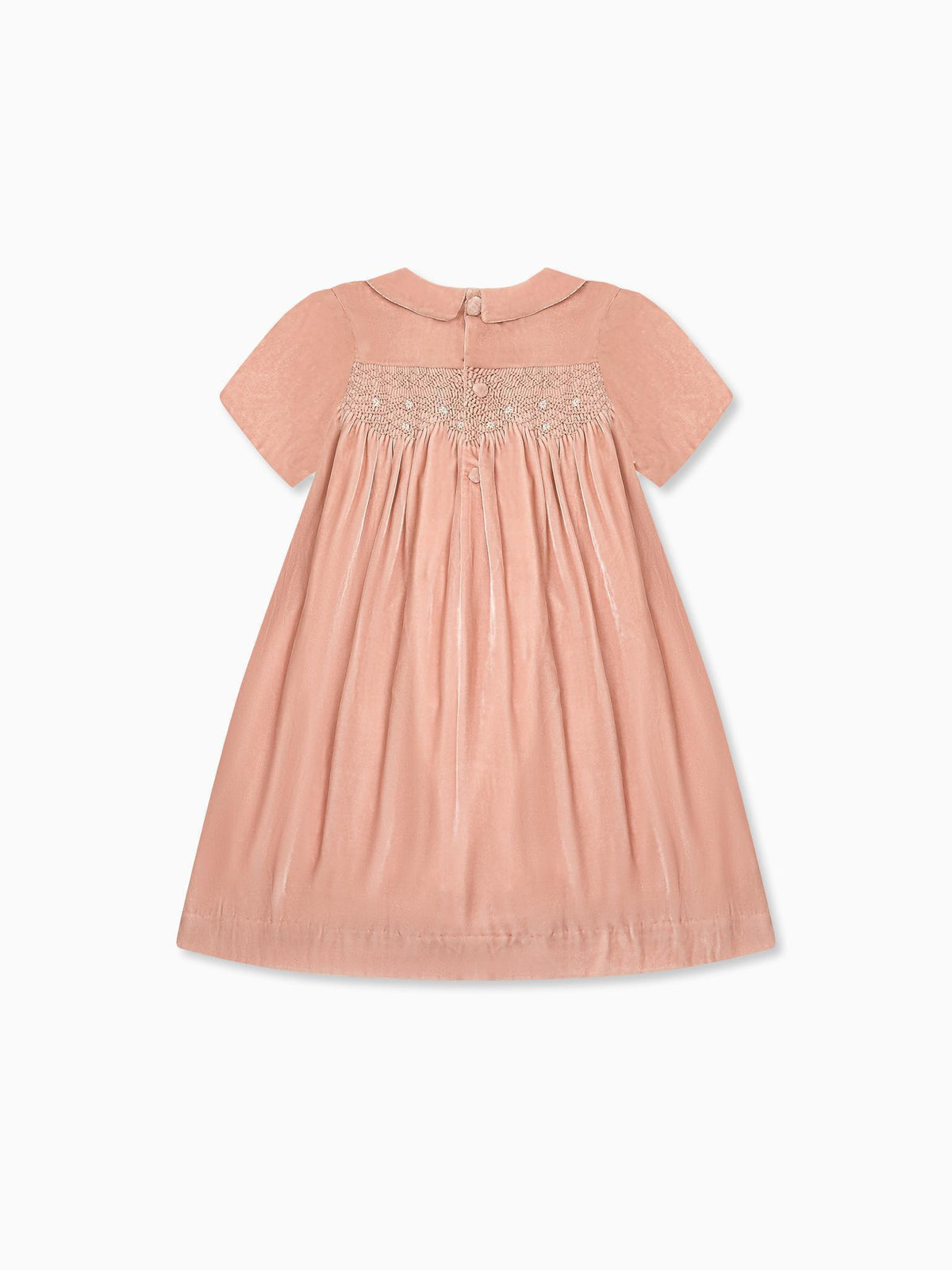 Dusty Pink Carlota Girl Hand-Smocked Dress