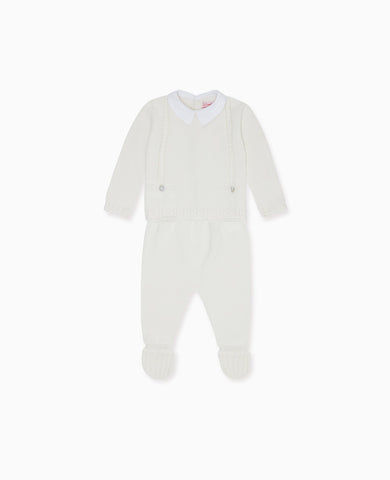 Ivory Carmelo Cotton Knitted Baby Set
