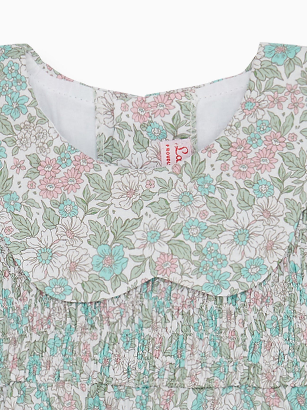 Aqua Floral Catalina Baby Girl Smock Set