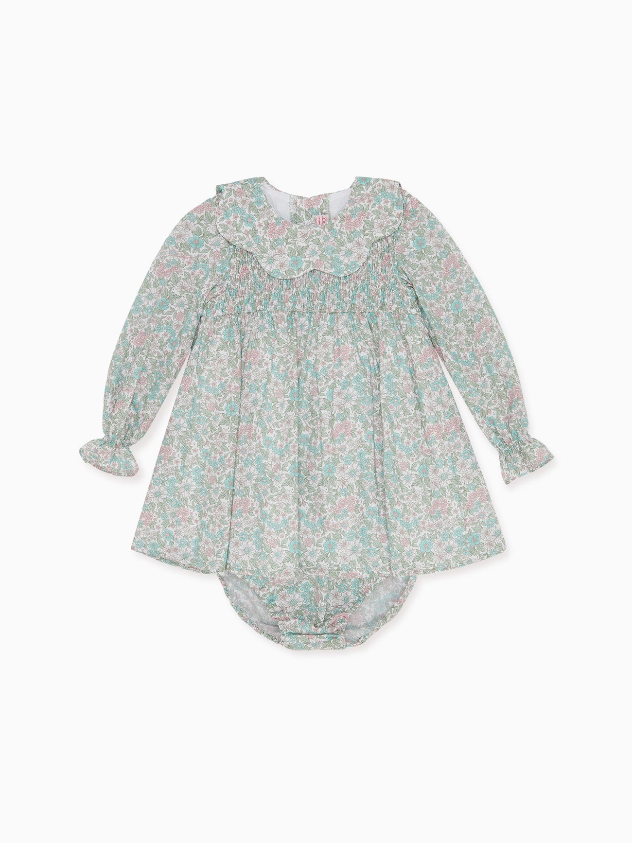 Aqua Floral Catalina Baby Girl Smock Set