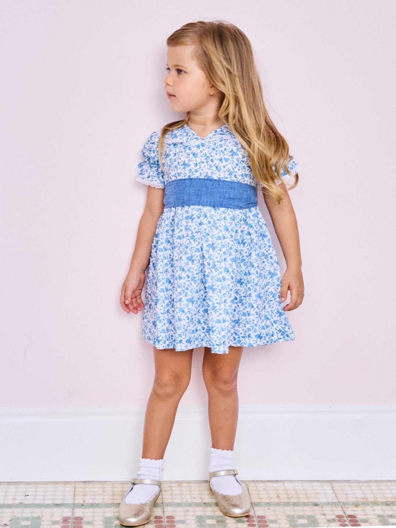 Blue Floral Catalina Girl Dress