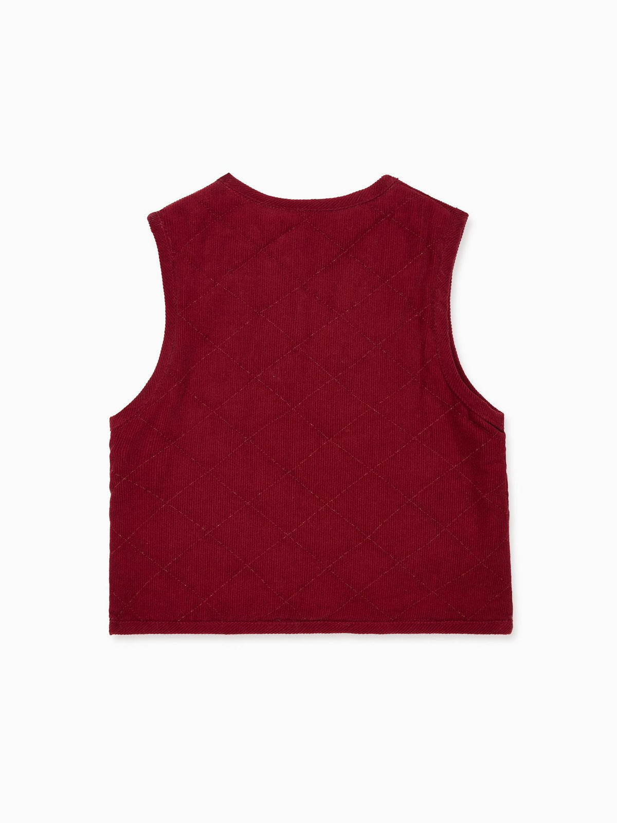 Burgundy Caza Corduroy Baby Sleeveless Jacket