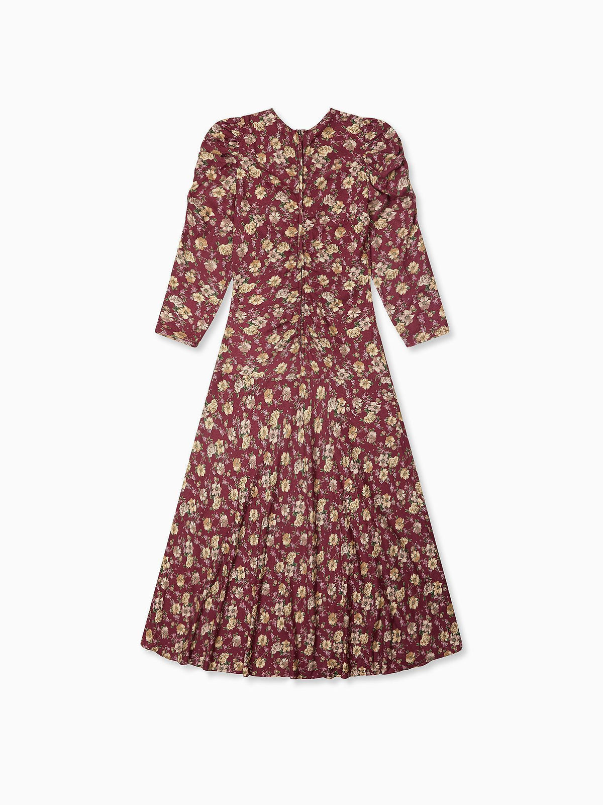 Burgundy Floral Celia Women Long Dress
